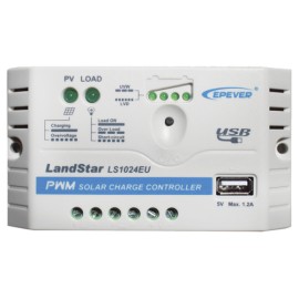 Controlador Solar Epever LS-1024-EU, PWM 12/24 V, 10A, Salida USB