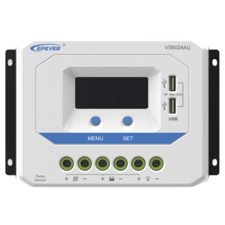 Controlador de Carga Solar PWM Epever VS6024AU, 12/24 Volts, 60