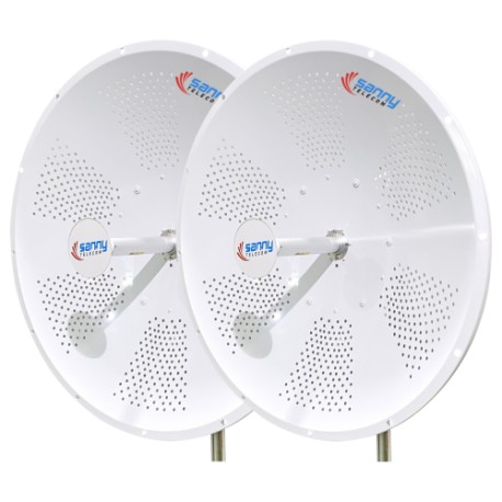 Pack de 2 Antenas Direccionales Sanny STD6G34M2-PRO-2PK, MIMO 2x2, 4.9-6.5 Ghz, 34 dBi, 90 cms, Conectores N