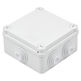 Caja de PCV Gewiss GW-44-024, 10x10x5 cms, 6 entradas para exterior (IP55), Tornillos 1/2 Vuelta