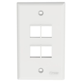 Placa de Pared Panduit NK4FNWH, Keystone, 4 Ptos, Blanco Mate