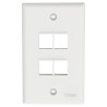 Placa de Pared Panduit NK4FNWH, Keystone, 4 Ptos, Blanco Mate