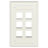 Placa de Pared Panduit NK6FIWY, Keystone, 6 Ptos, Blanco Mate, Espacio Etiquetas